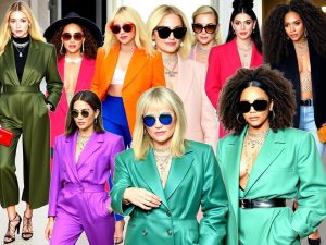 Colaj modă celebrități cu stiluri diverse.