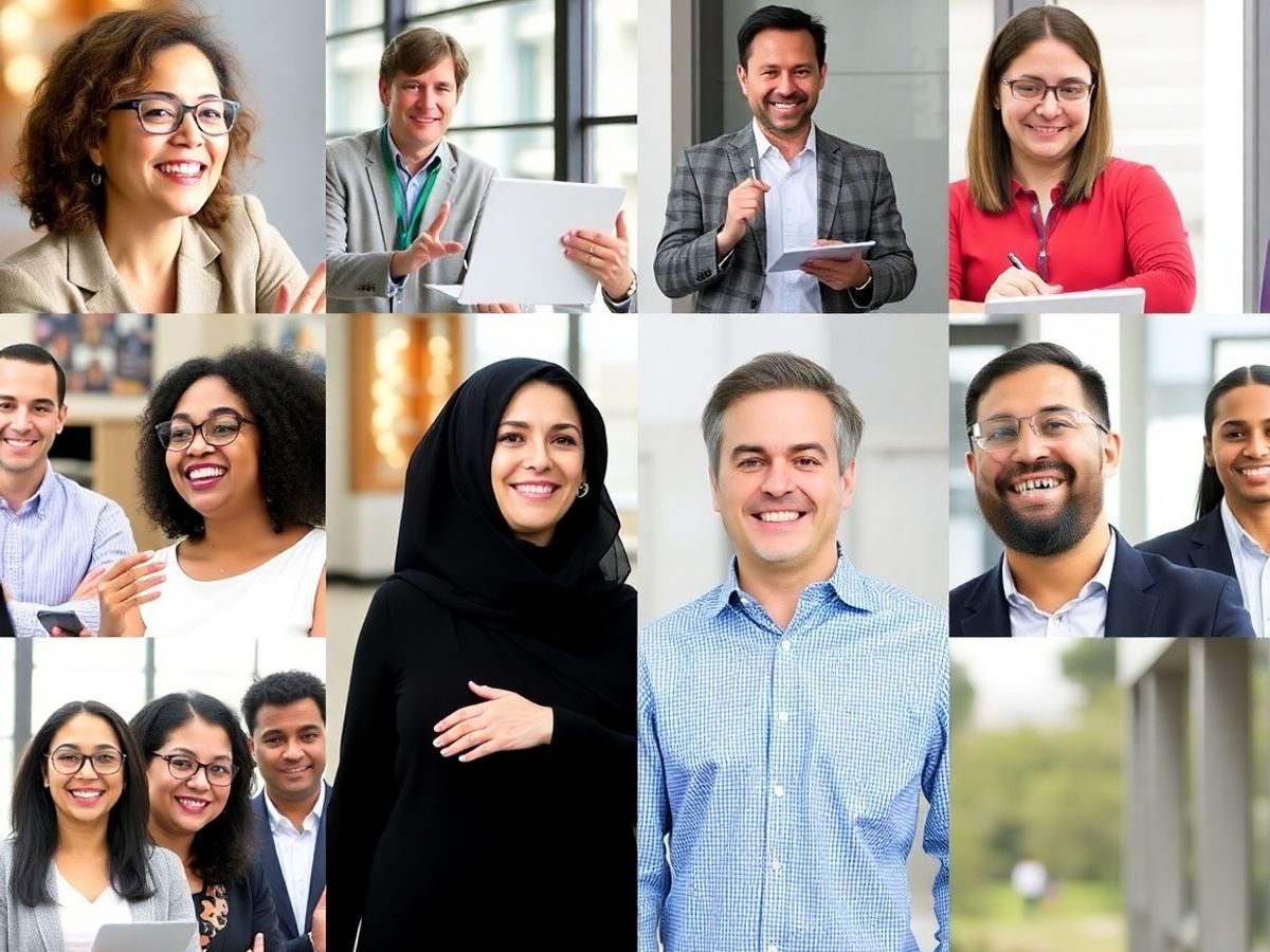 Oameni inspiraționali realizând diverse activități de succes.